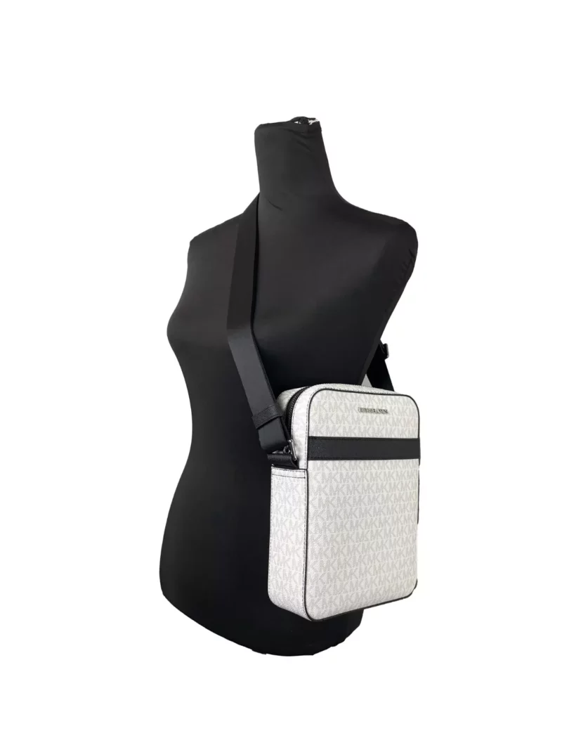 Michael Kors Cooper Medium Flight Crossbody Bag White - Image 3