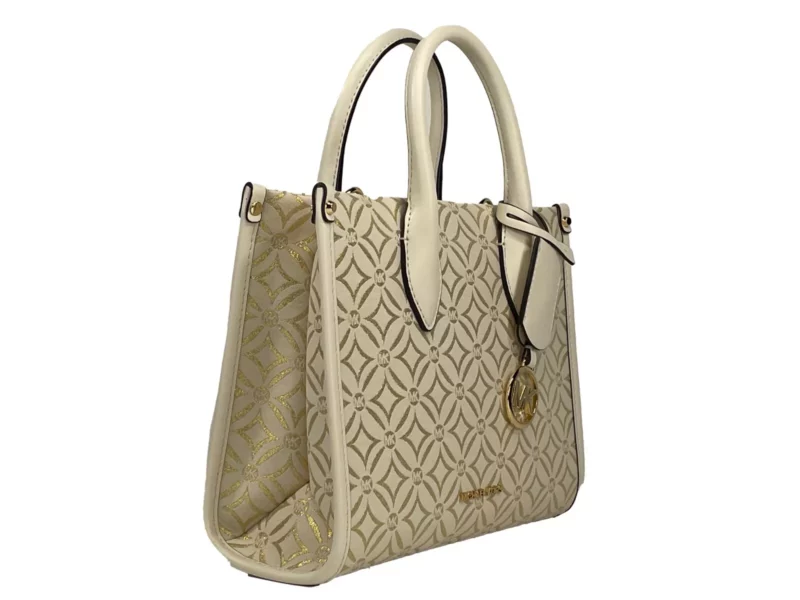 Michael Kors Mirella Small Top Zip Crossbody Tote Bag Creme - Image 2