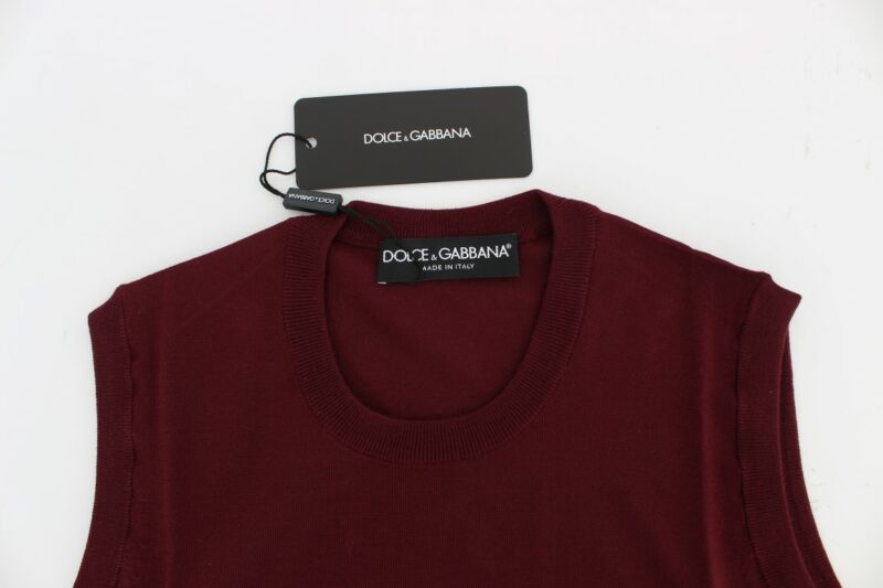 Dolce & Gabbana Elegant Red Wool Sleeveless Pullover Vest - Image 6