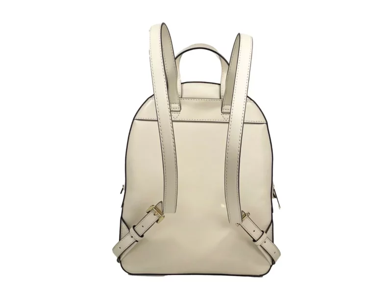 Michael Kors Jaycee Medium Pebble Leather Zip Pocket Backpack Bag Cream - Image 3