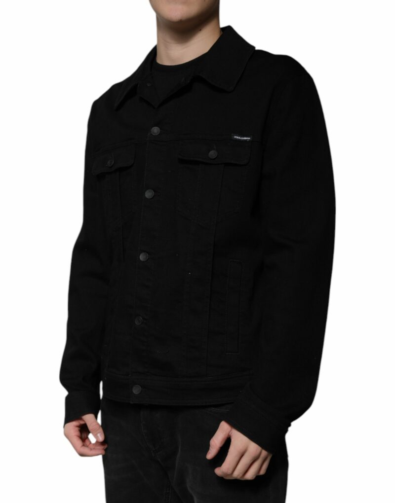 Dolce & Gabbana Black DG Cotton Stretch Denim Jacket - Image 3
