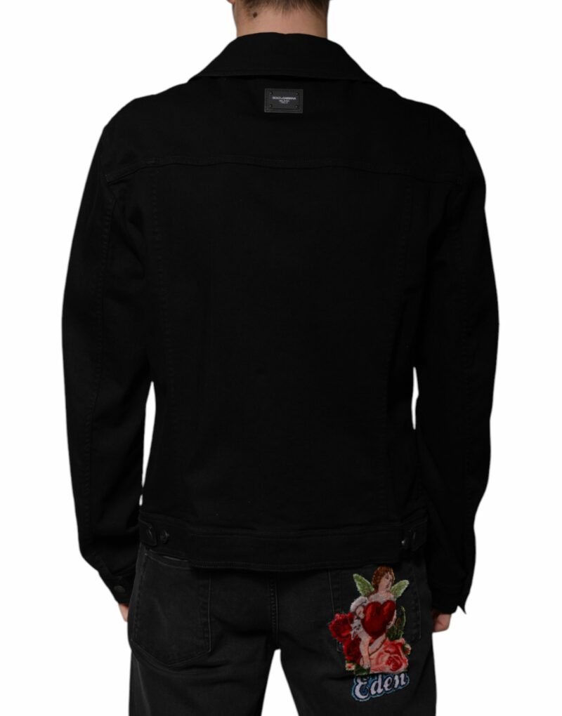 Dolce & Gabbana Black DG Cotton Stretch Denim Jacket - Image 4
