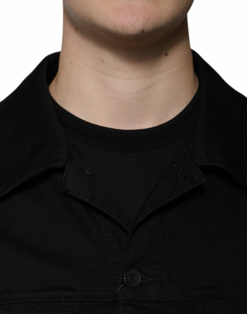 Dolce & Gabbana Black DG Cotton Stretch Denim Jacket - Image 5