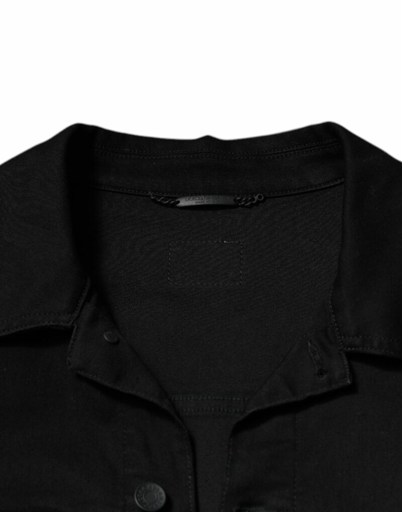 Dolce & Gabbana Black DG Cotton Stretch Denim Jacket - Image 6