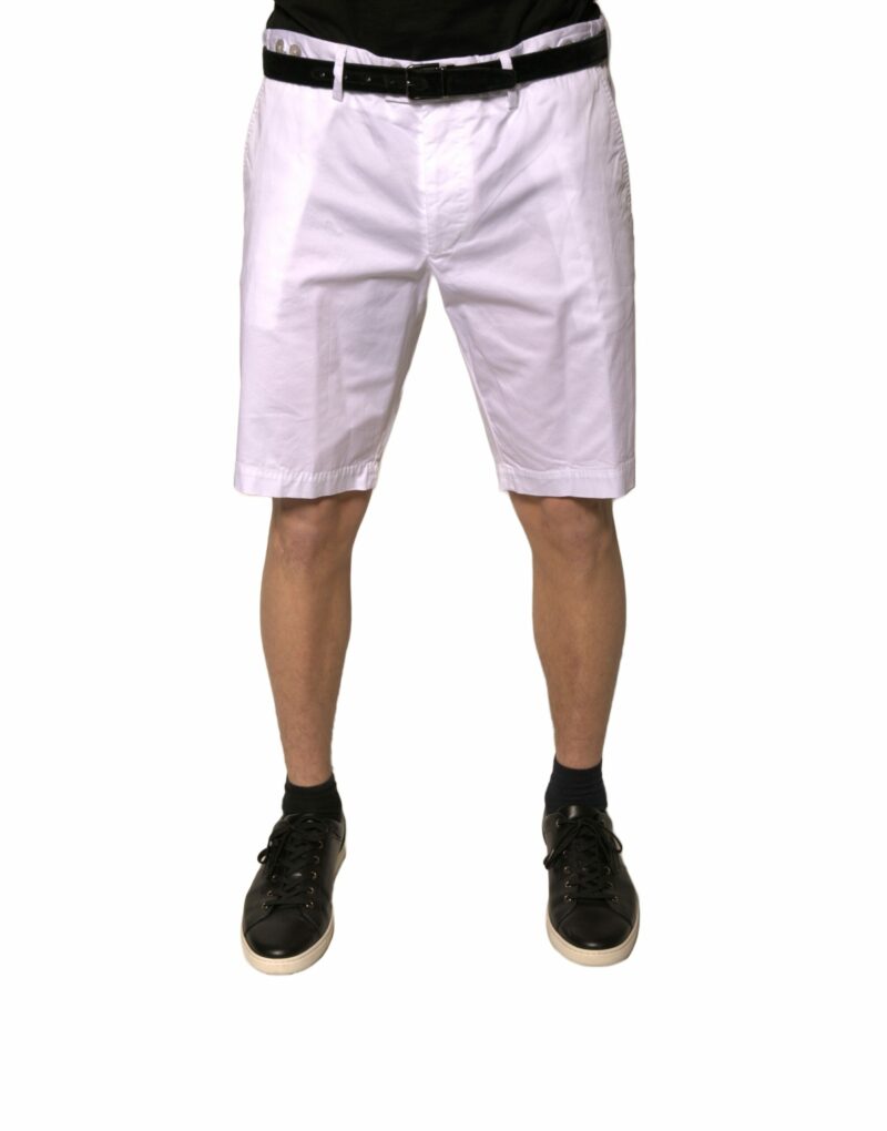 Dolce & Gabbana White Chinos Cotton Stretch Casual Shorts - Image 2