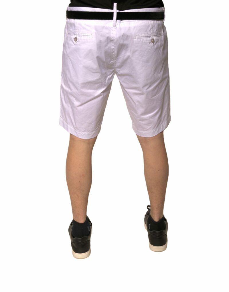 Dolce & Gabbana White Chinos Cotton Stretch Casual Shorts - Image 4
