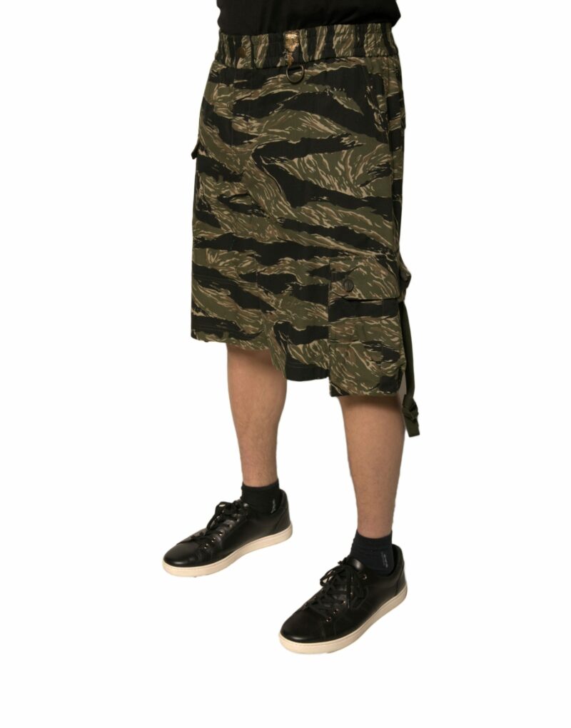 Dolce & Gabbana Black Gold Patterned Cotton Bermuda Shorts - Image 3