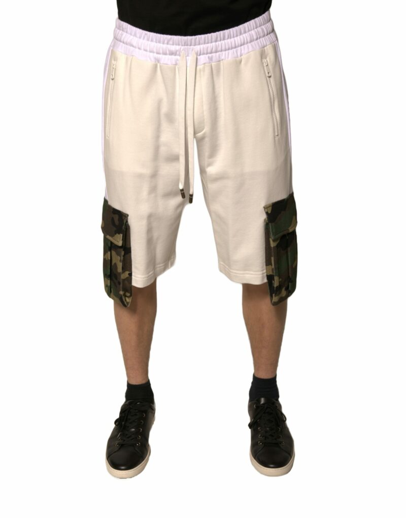 Dolce & Gabbana Beige Cotton Men Casual Cargo Bermuda Shorts - Image 2