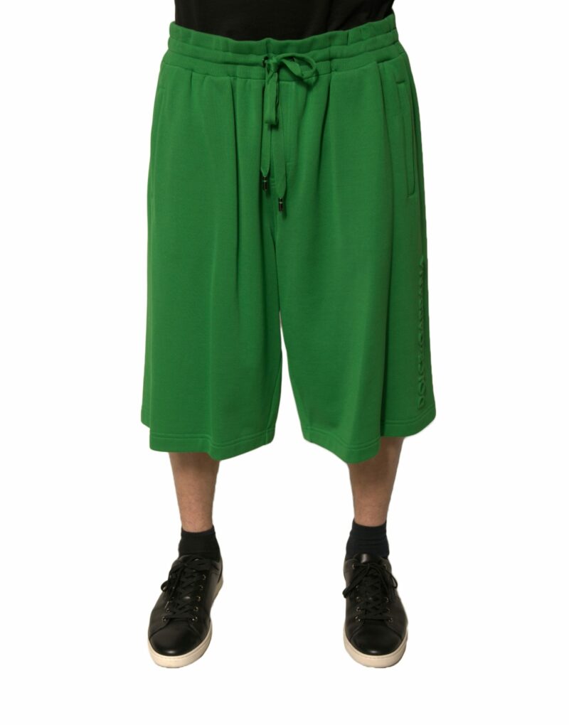 Dolce & Gabbana Green Cotton Blend Men Bermuda Shorts - Image 2