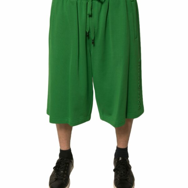 Dolce & Gabbana Green Cotton Blend Men Bermuda Shorts