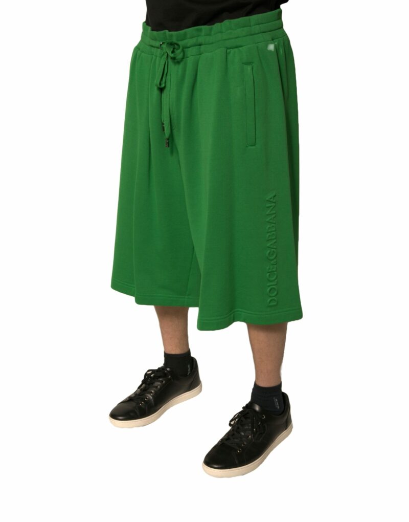 Dolce & Gabbana Green Cotton Blend Men Bermuda Shorts - Image 6