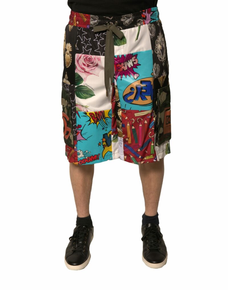 Dolce & Gabbana Multicolor Patchwork Cargo Bermuda Shorts - Image 2