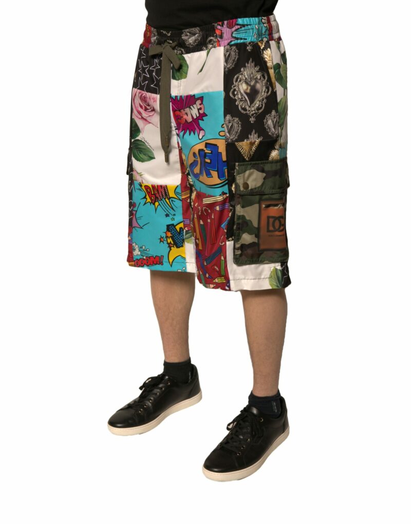Dolce & Gabbana Multicolor Patchwork Cargo Bermuda Shorts - Image 3