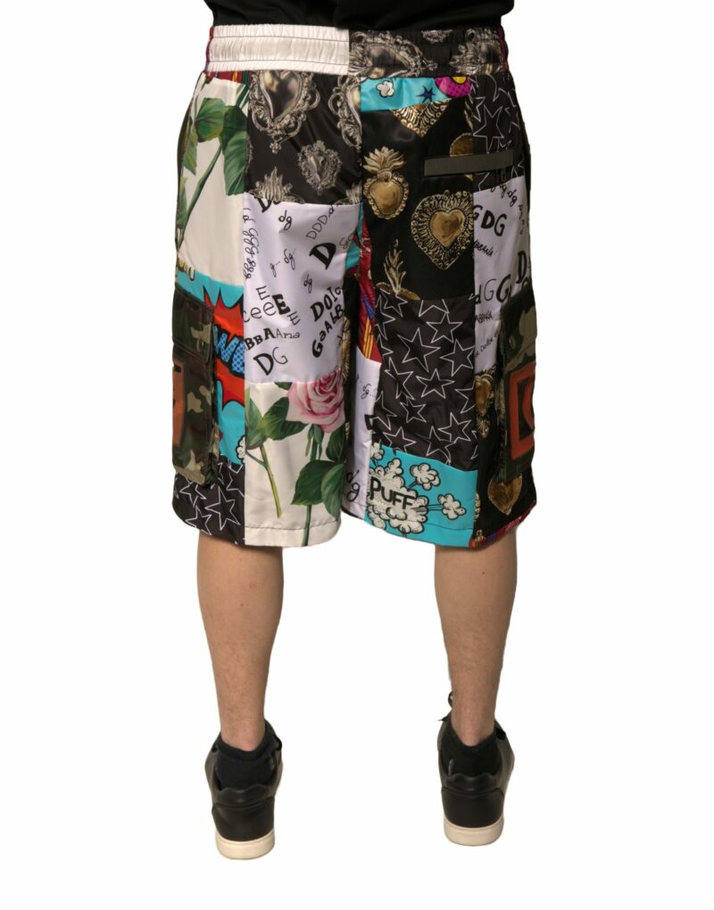 Dolce & Gabbana Multicolor Patchwork Cargo Bermuda Shorts - Image 4