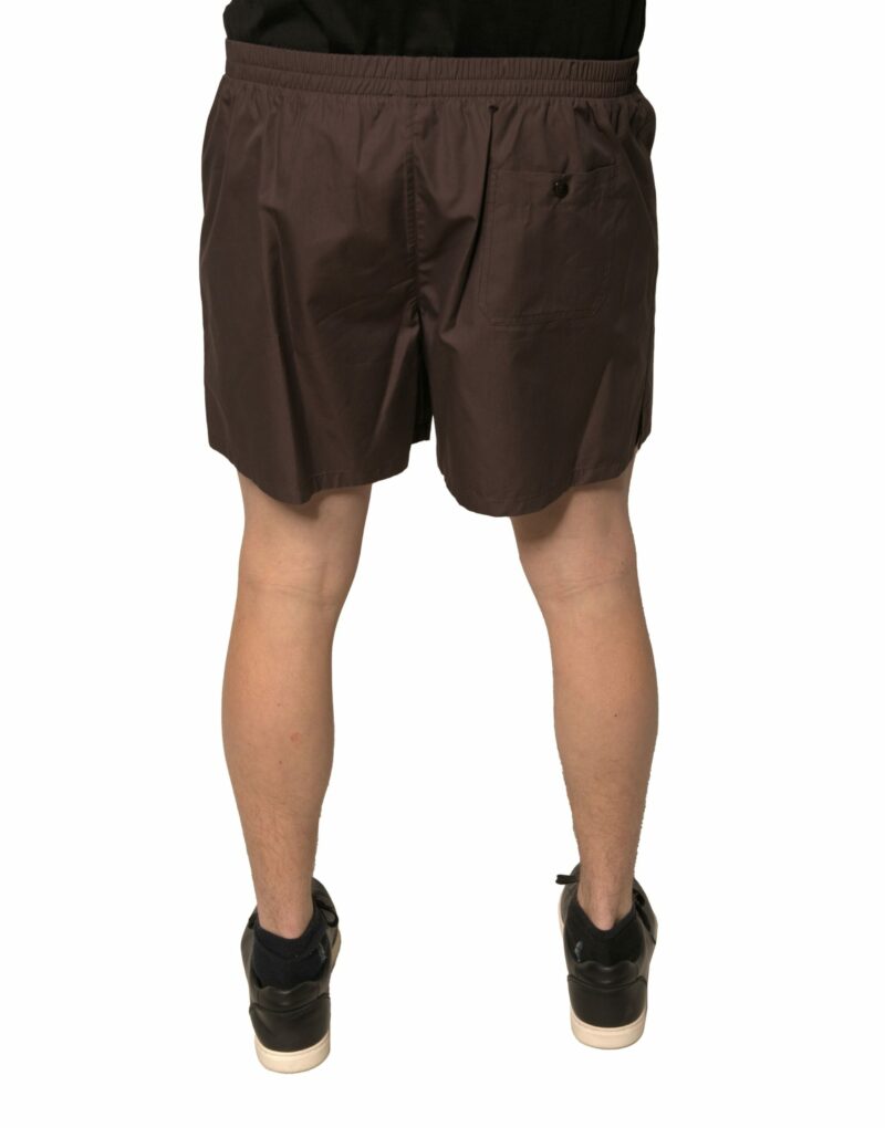 Dolce & Gabbana Brown Cotton Blend Men Mid Waist Shorts - Image 4