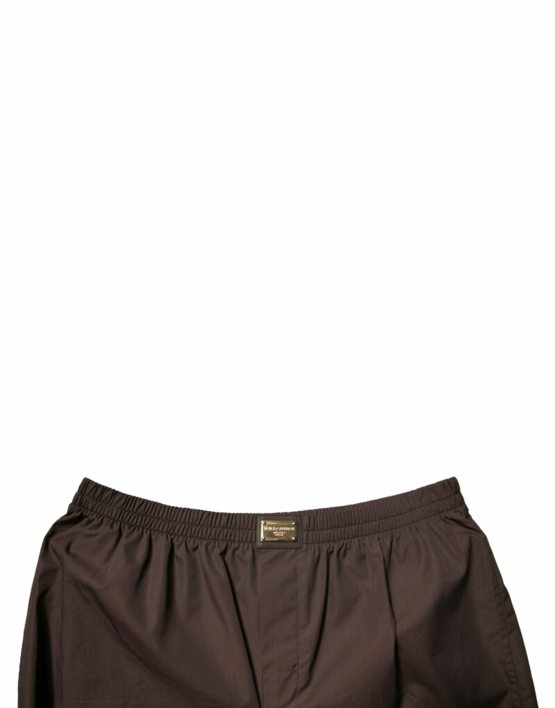 Dolce & Gabbana Brown Cotton Blend Men Mid Waist Shorts - Image 5