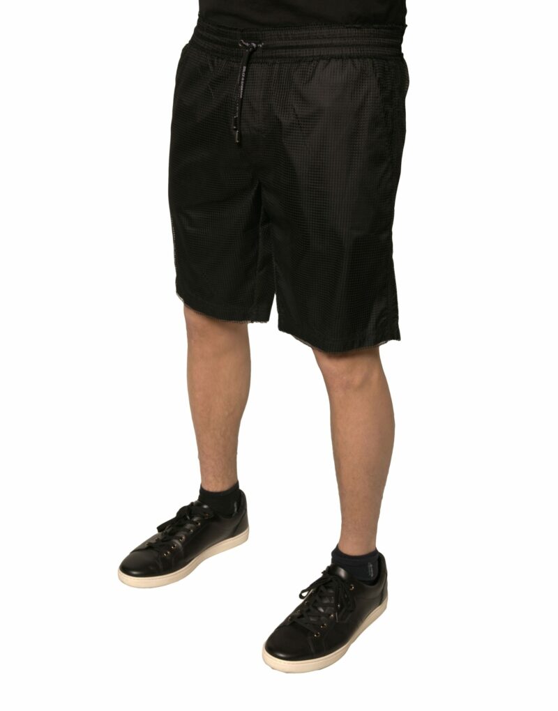 Dolce & Gabbana Black Polyester Jersey Mid Waist Shorts - Image 3
