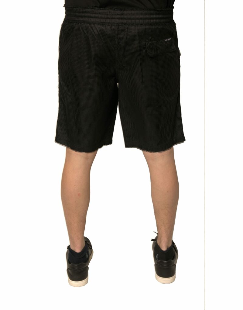 Dolce & Gabbana Black Polyester Jersey Mid Waist Shorts - Image 4