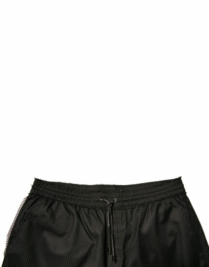 Dolce & Gabbana Black Polyester Jersey Mid Waist Shorts - Image 5