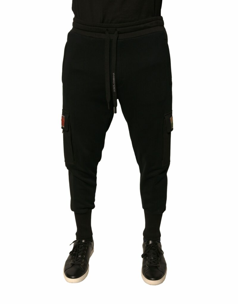Dolce & Gabbana Black Cotton Jogger Cargo Sweatpants Pants - Image 2