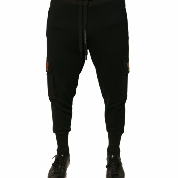 Dolce & Gabbana Black Cotton Jogger Cargo Sweatpants Pants