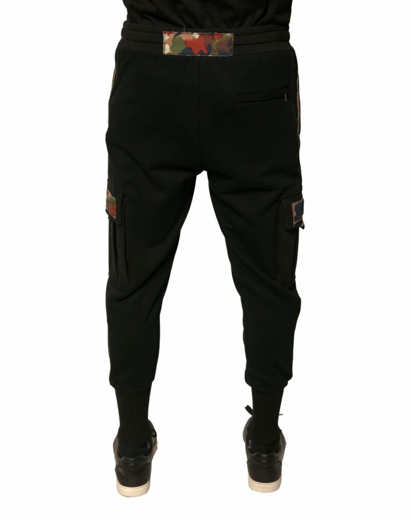 Dolce & Gabbana Black Cotton Jogger Cargo Sweatpants Pants - Image 4