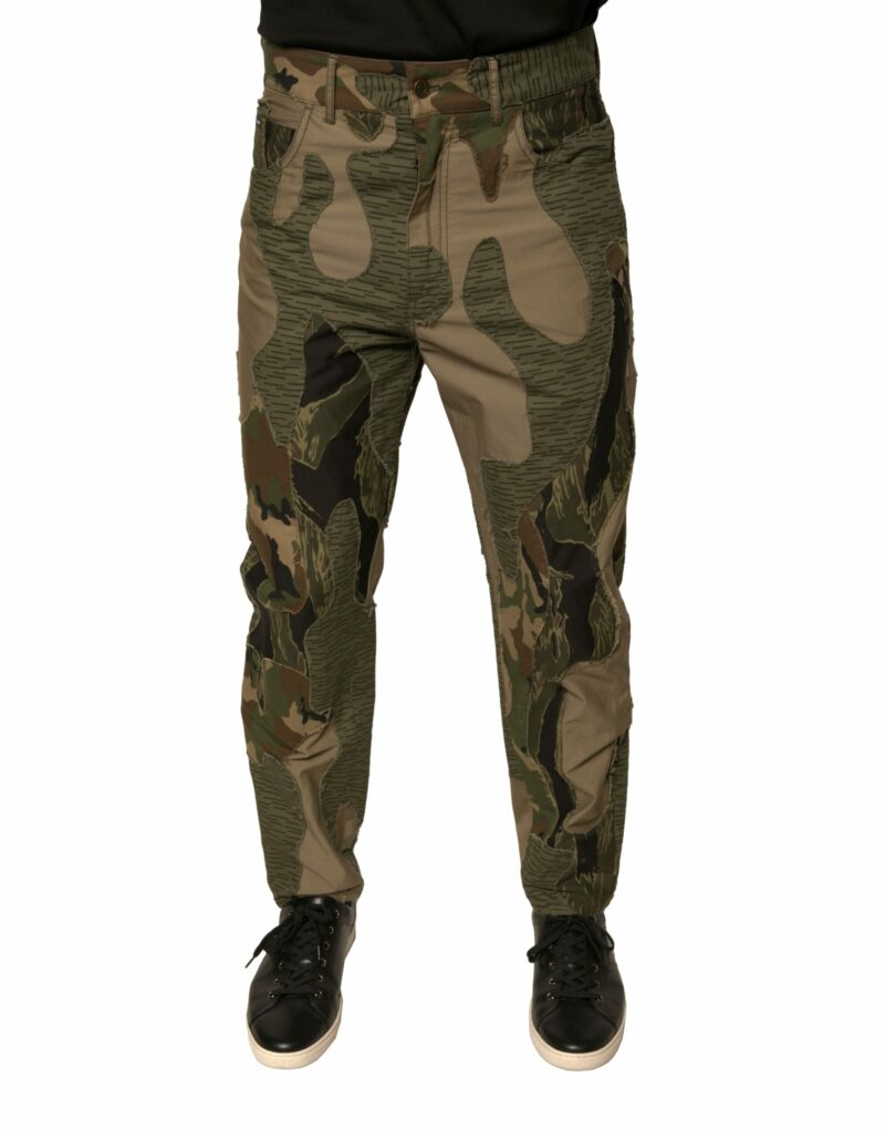 Dolce & Gabbana Multicolor Camouflage Cotton Pants - Image 2