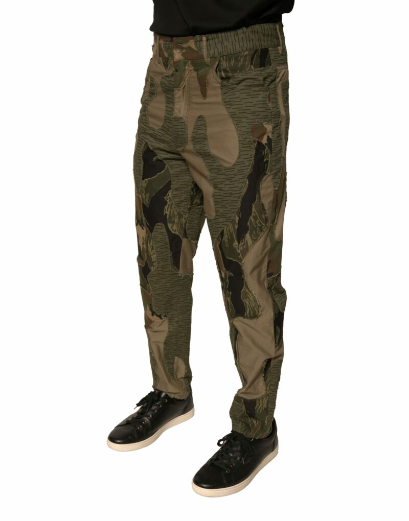 Dolce & Gabbana Multicolor Camouflage Cotton Pants - Image 3