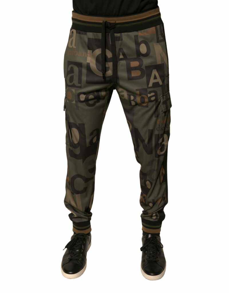 Dolce & Gabbana Multicolor Logo Camouflage Cargo Jogger Pants - Image 2