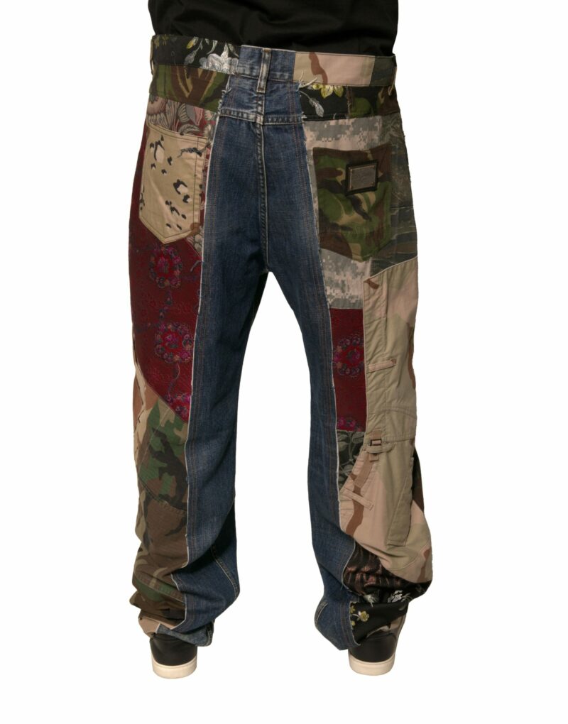 Dolce & Gabbana Blue Patchwork Cotton Straight Denim Jeans - Image 4
