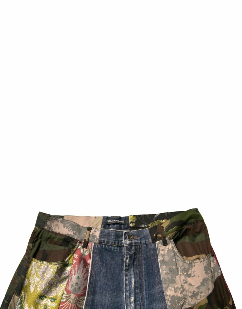 Dolce & Gabbana Blue Patchwork Cotton Straight Denim Jeans - Image 5
