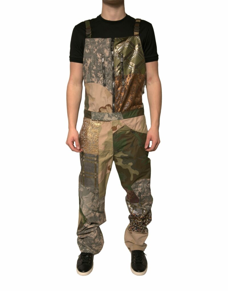 Dolce & Gabbana Multicolor Patchwork Camouflage Overall Pants - Image 2
