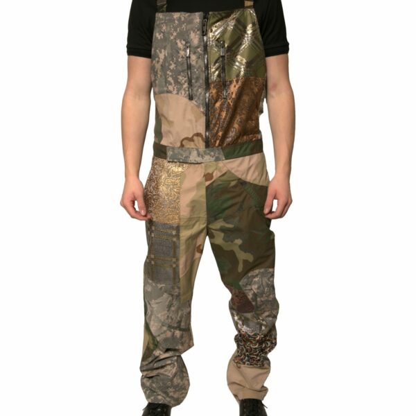 Dolce & Gabbana Multicolor Patchwork Camouflage Overall Pants