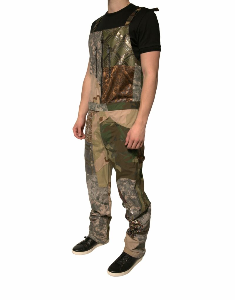 Dolce & Gabbana Multicolor Patchwork Camouflage Overall Pants - Image 3