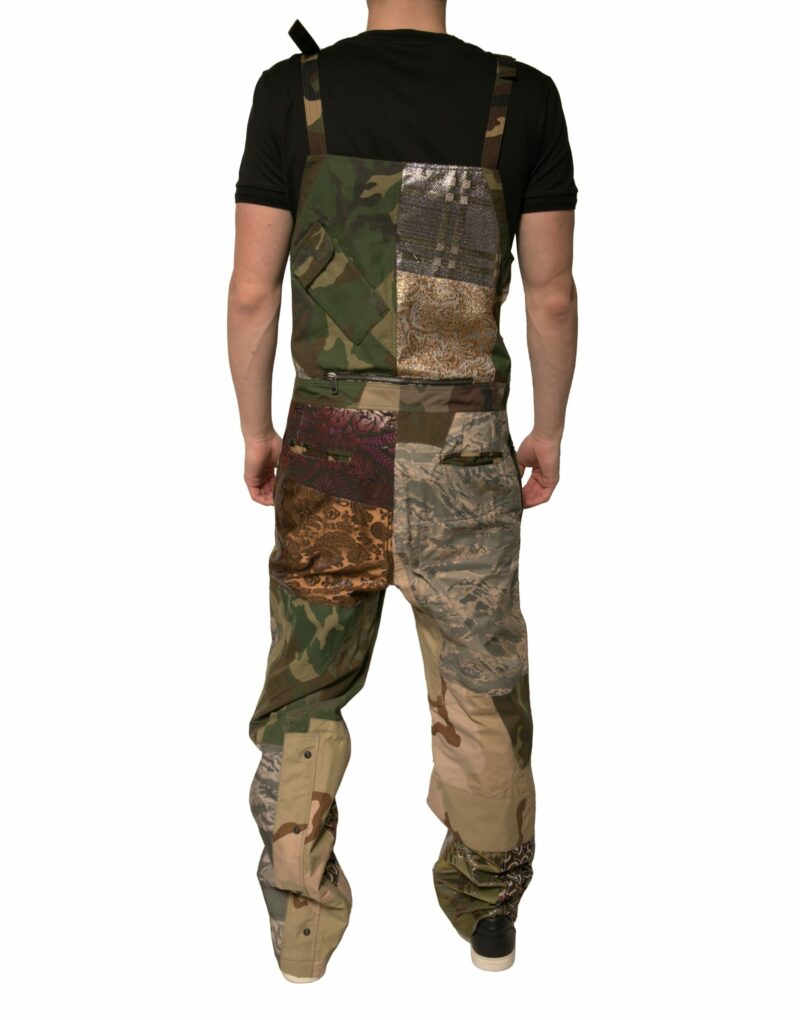 Dolce & Gabbana Multicolor Patchwork Camouflage Overall Pants - Image 4