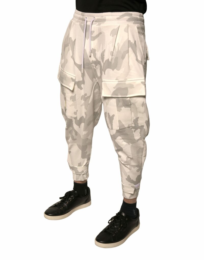 Dolce & Gabbana White Camouflage Cargo Jogger Pants - Image 3