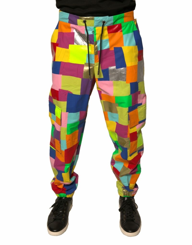 Dolce & Gabbana Multicolor Cotton Patchwork Men Cargo Pants - Image 2