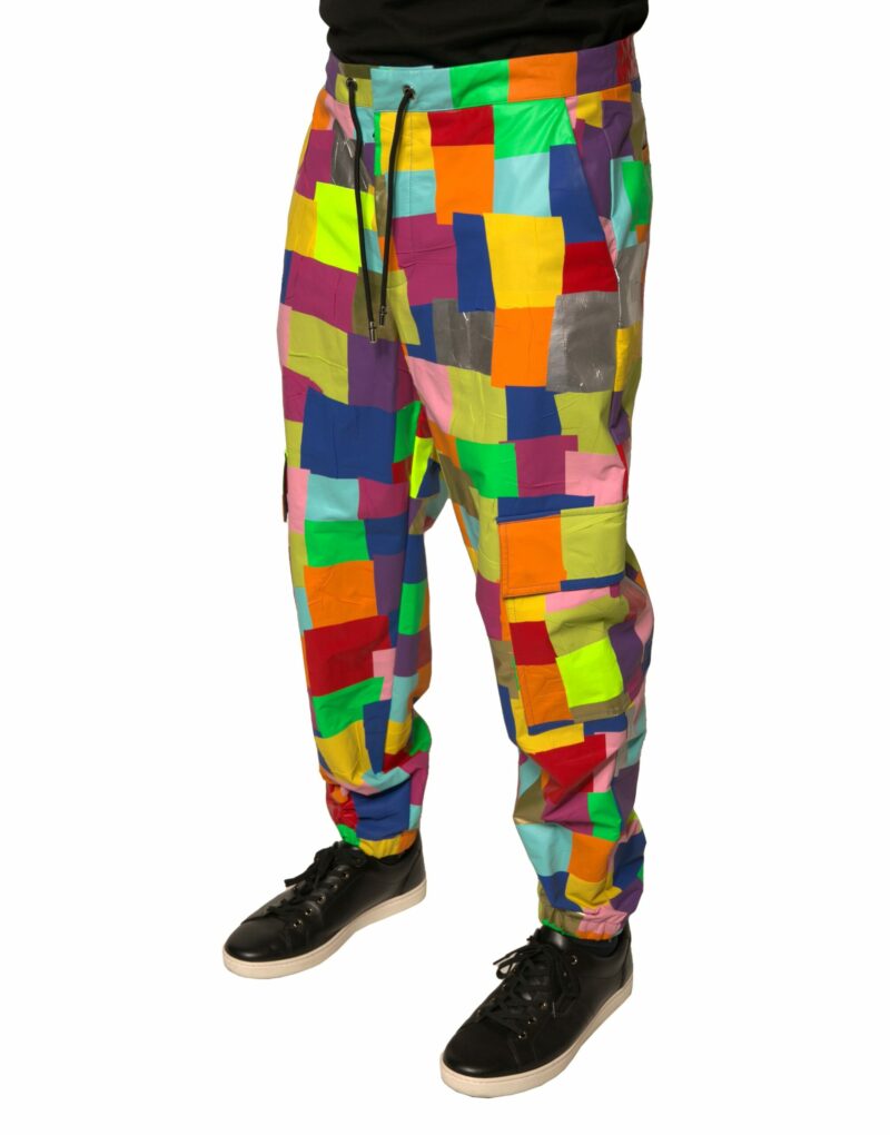Dolce & Gabbana Multicolor Cotton Patchwork Men Cargo Pants - Image 3