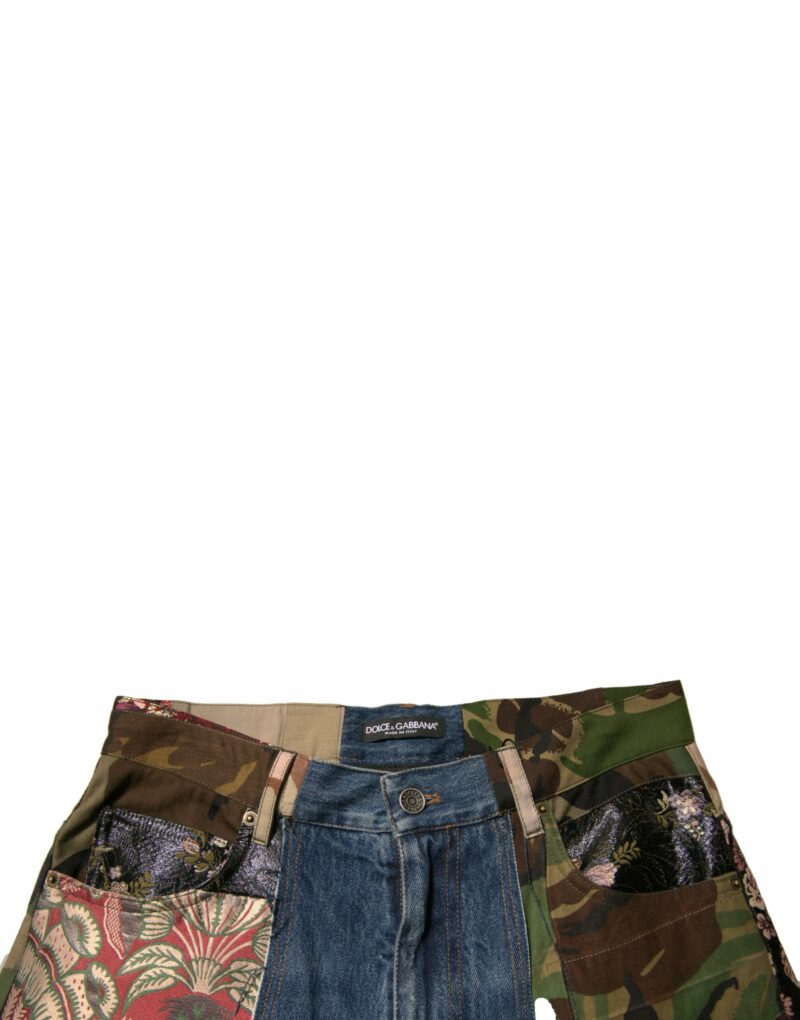 Dolce & Gabbana Blue Patchwork Cotton Straight Denim Jeans - Image 5