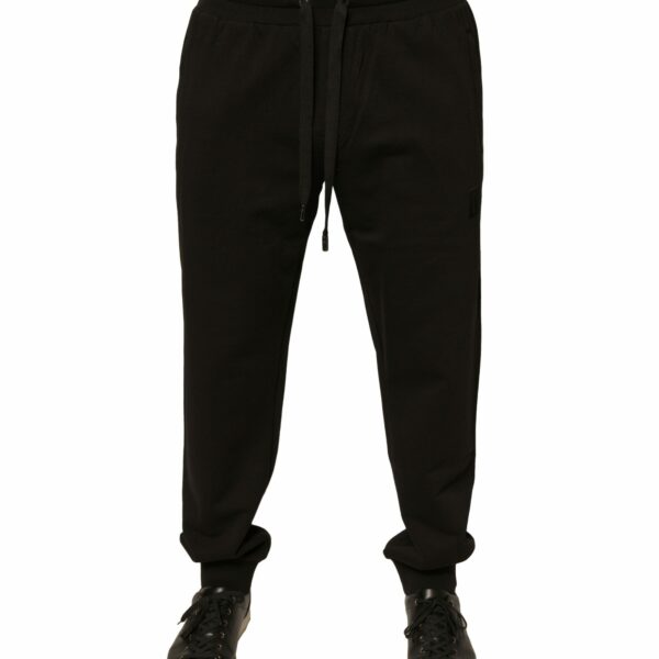 Dolce & Gabbana Black Cotton Jogger Sweatpants Pants