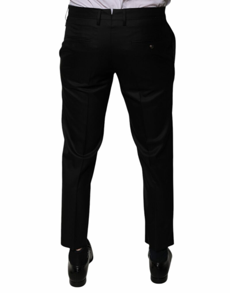 Dolce & Gabbana Black Wool Tapered Formal Dress Pants - Image 4