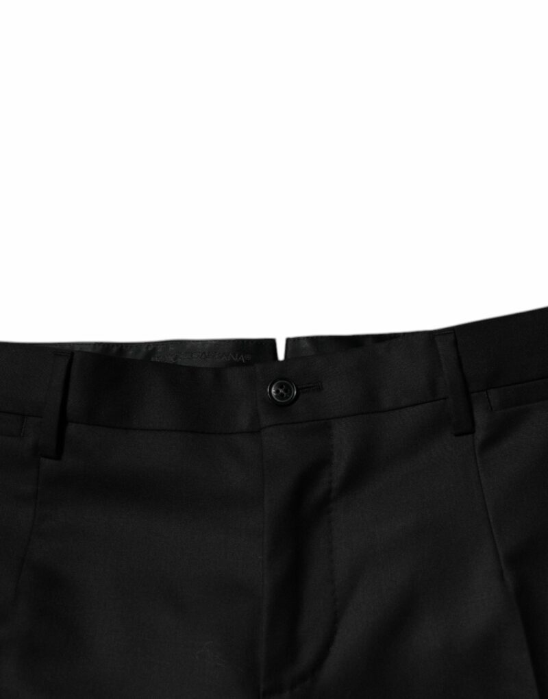 Dolce & Gabbana Black Wool Tapered Formal Dress Pants - Image 5