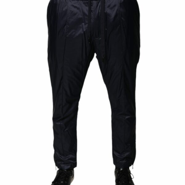 Dolce & Gabbana Dark Blue Cotton Skinny Sweatpants Pants