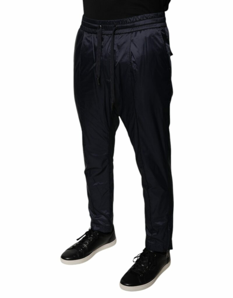 Dolce & Gabbana Dark Blue Cotton Skinny Sweatpants Pants - Image 3