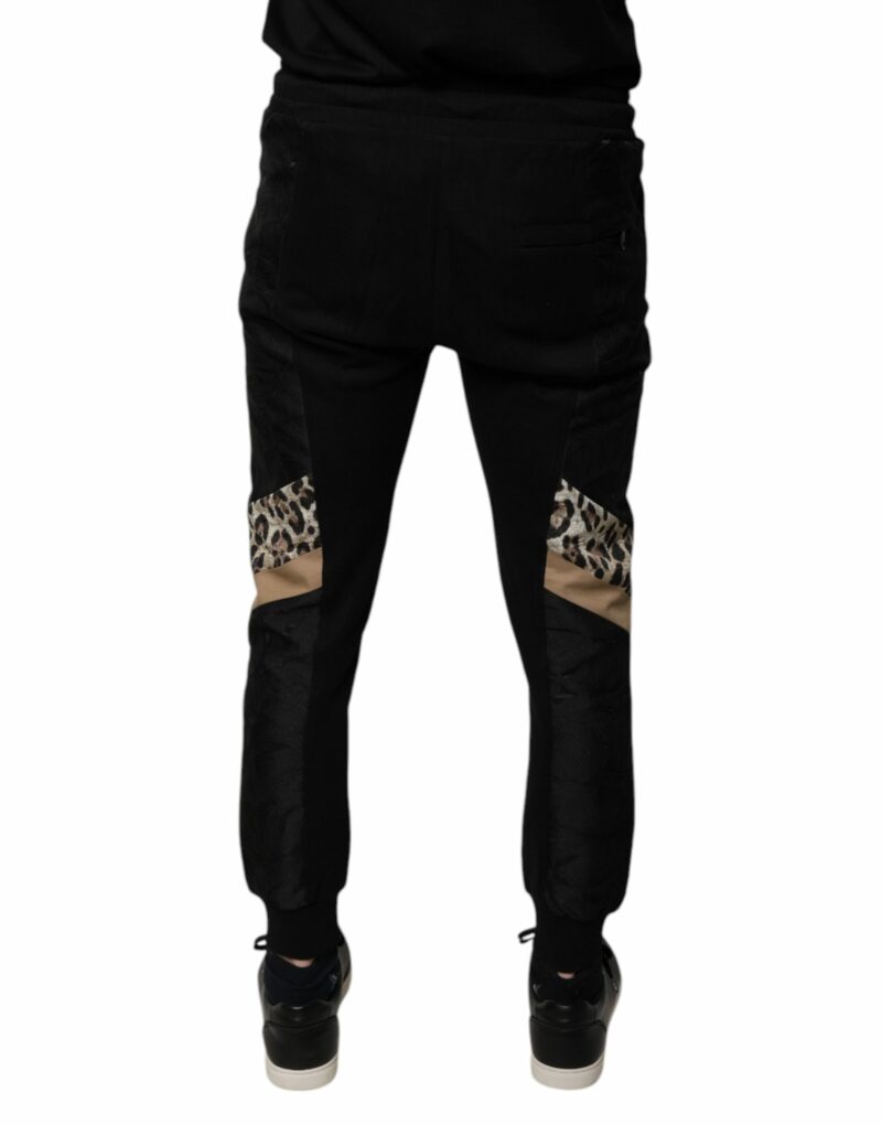 Dolce & Gabbana Black Leopard Slim Fit Jogger Pants - Image 4