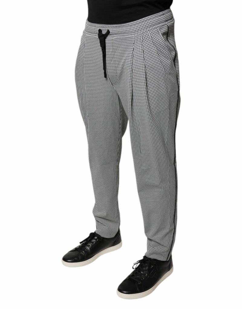 Dolce & Gabbana Black White Houndstooth Skinny Dress Pants - Image 3