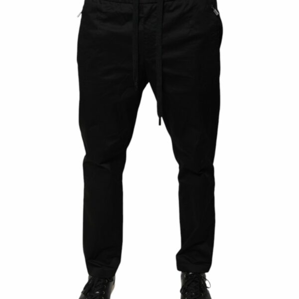Dolce & Gabbana Black Cotton Stretch Skinny Sweatpants Pants