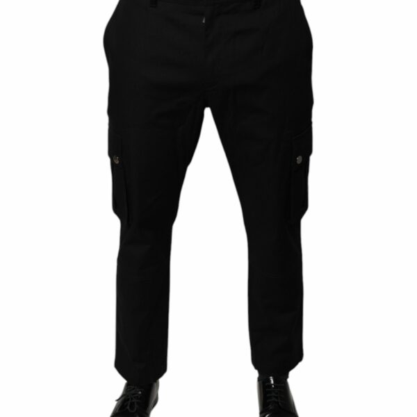 Dolce & Gabbana Black Cotton Cargo Tapered Pants