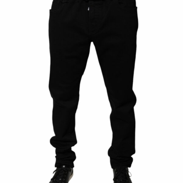 Dolce & Gabbana Black Logo Cotton Stretch Skinny Denim Jeans