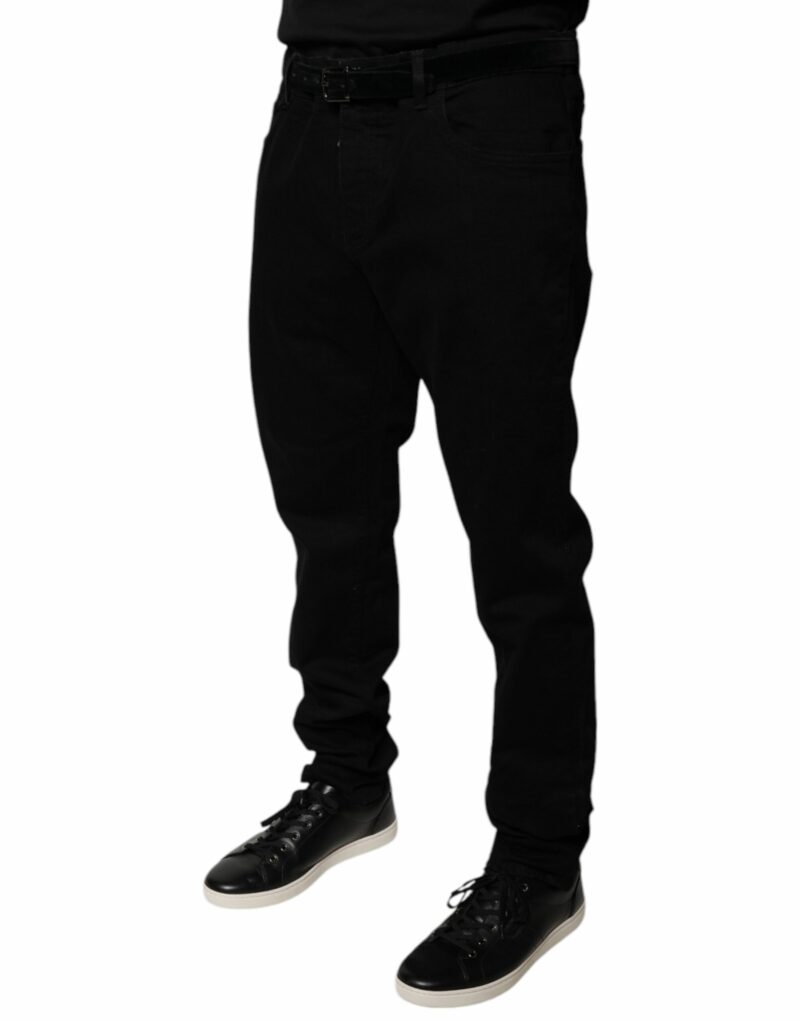 Dolce & Gabbana Black Logo Cotton Stretch Skinny Denim Jeans - Image 3